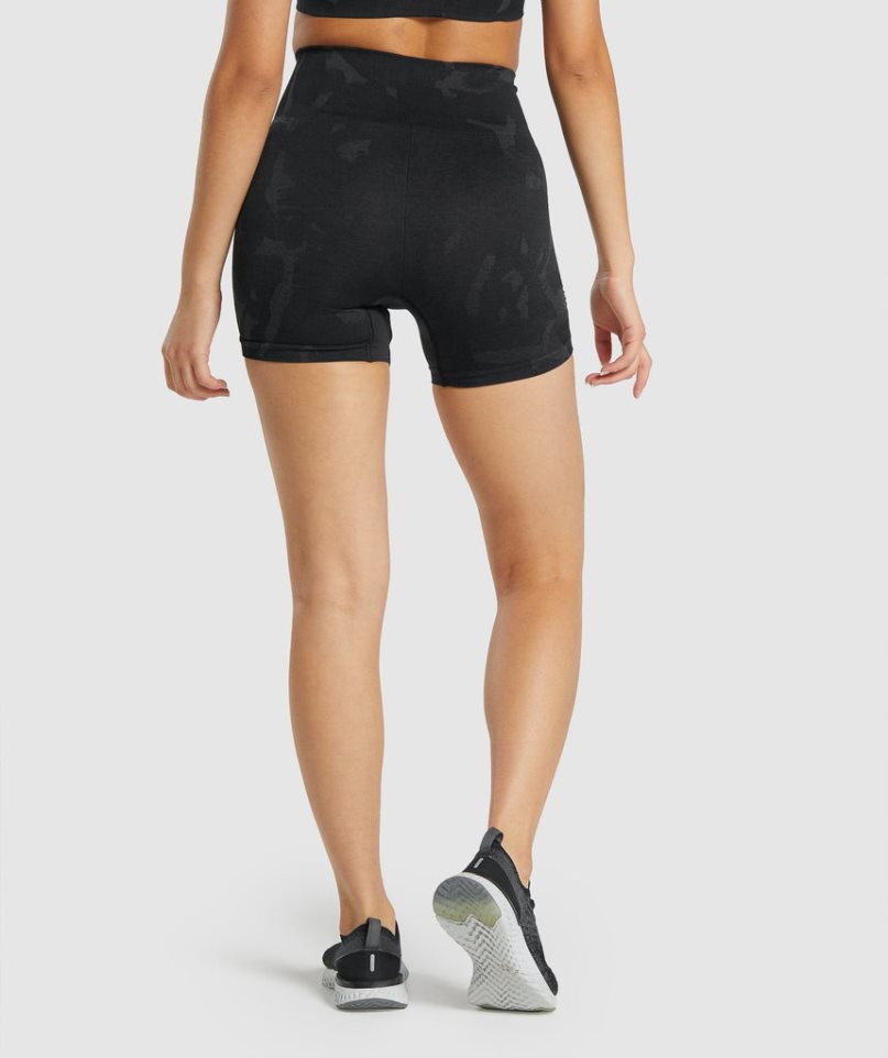 Women's Gymshark Adapt Camo Seamless Shorts Black | NZ 1MJUDT